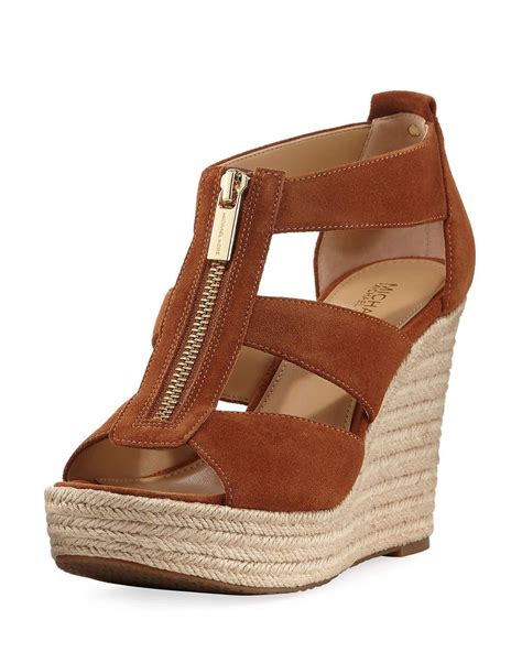 michael kors angeline wedge sandals|michael kors suede wedges.